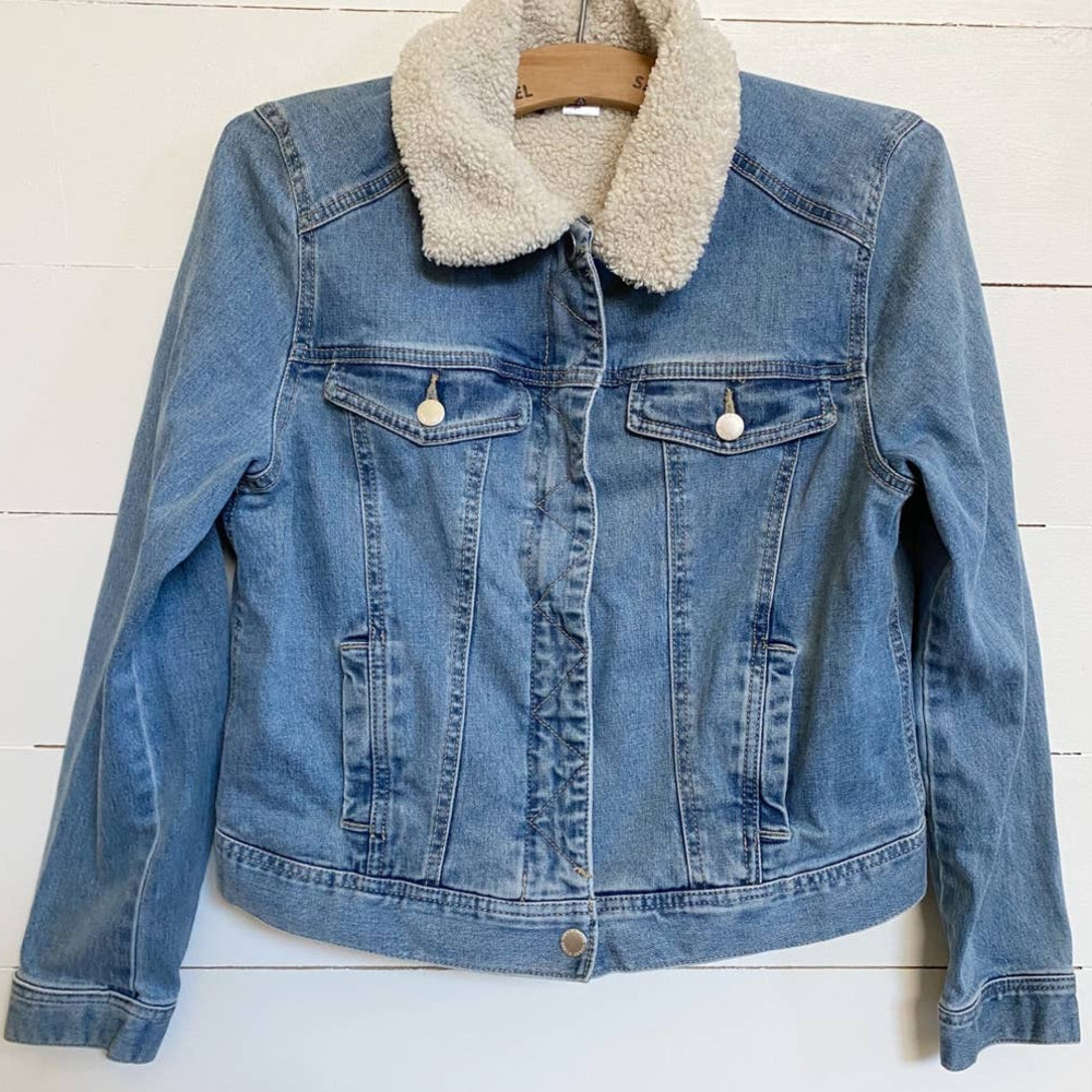 Divided by H&M Women's Light Denim Blue Jacket fleece lined sz 8